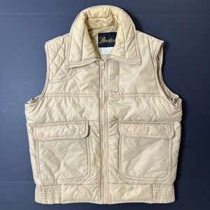 Vintage 1980's Aventura Beige Nylon Cargo Utility Vest Outdoors Fishing Men's M